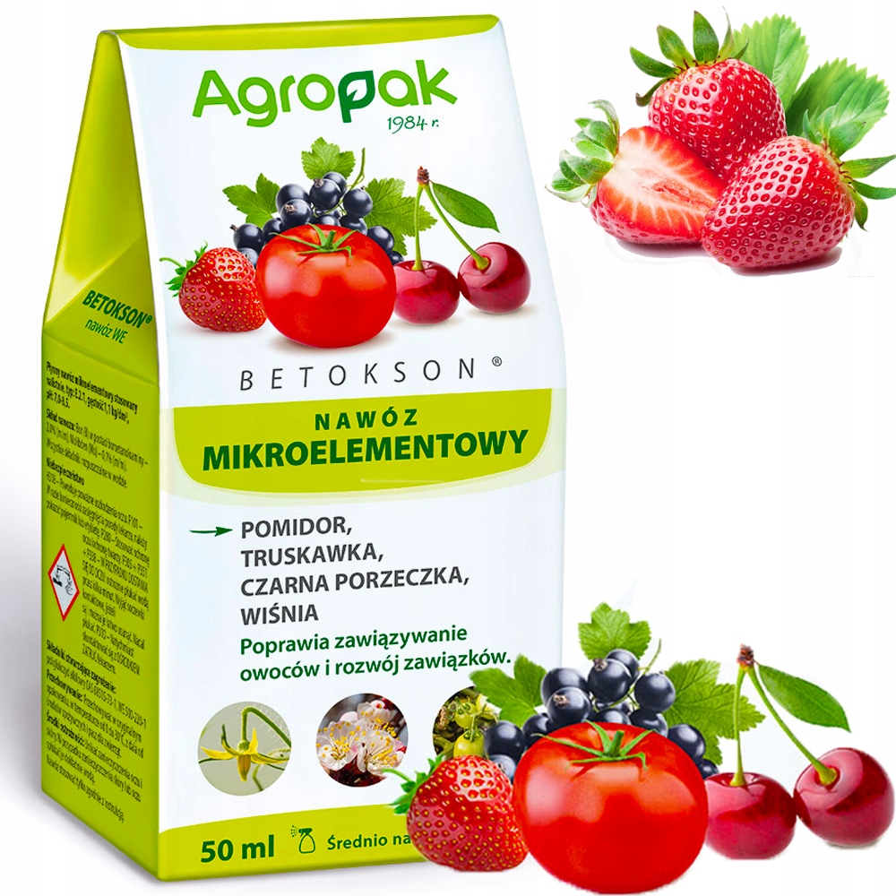 BETOKSON 025SL NAWÓZ ZAPYLACZ POMIDORÓW I OWOCÓW TRUSKAWEK WIŚNI 50 ML