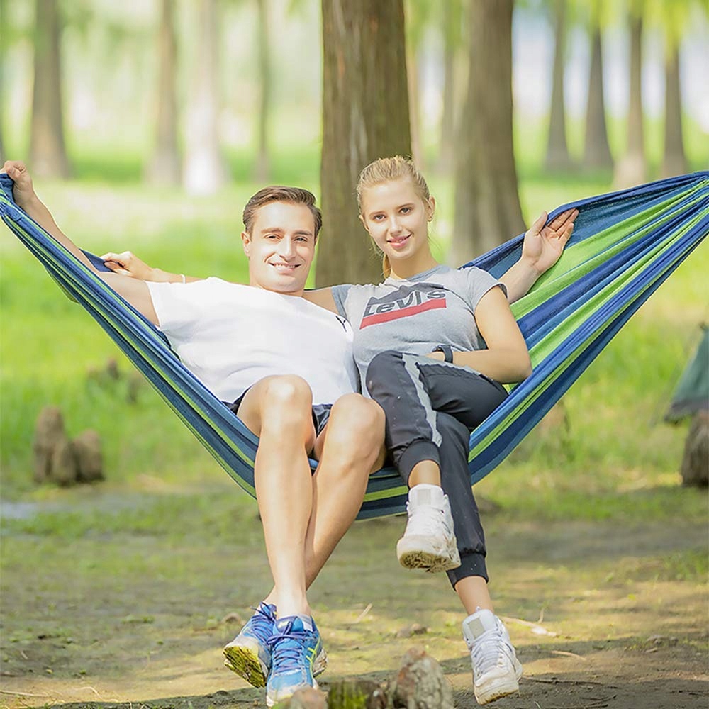 NAKEEY Podwójny Hamak 280x150cm Outdoor Camping 300kg Niebieski — miniatura 5