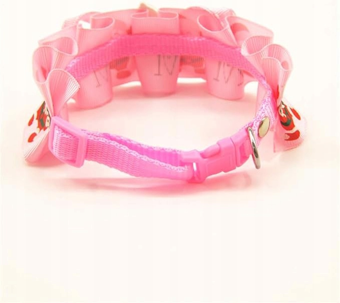 Levně Obojek Pro Psa Nastavitelný, Růžový, S Vánočními Mikulášskými Ozdobami Pro Zvířata, Silný