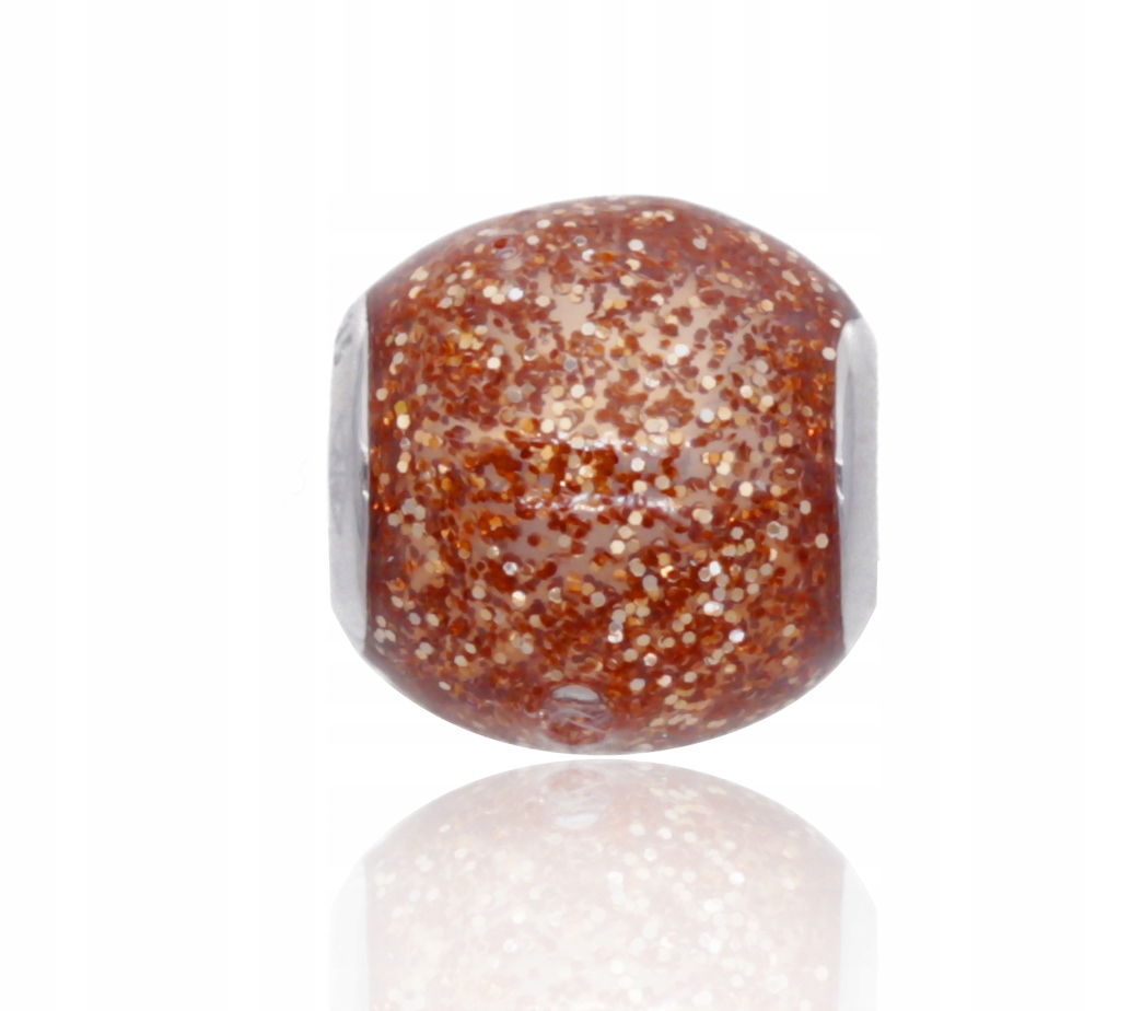 Charms beads stříbrný Ag 925 hnědý CH530422