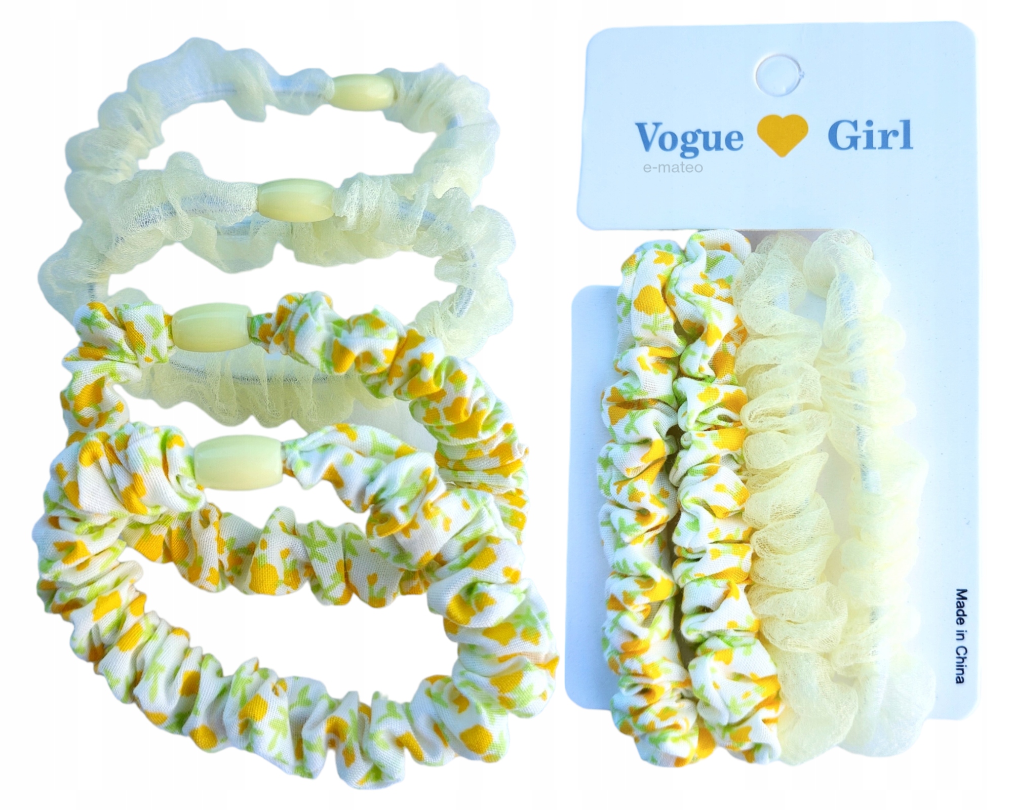 GUMKI DO WŁOSÓW KOLOROWE KWIATUSZKI ZESTAW GUMEK 4 SZTUK