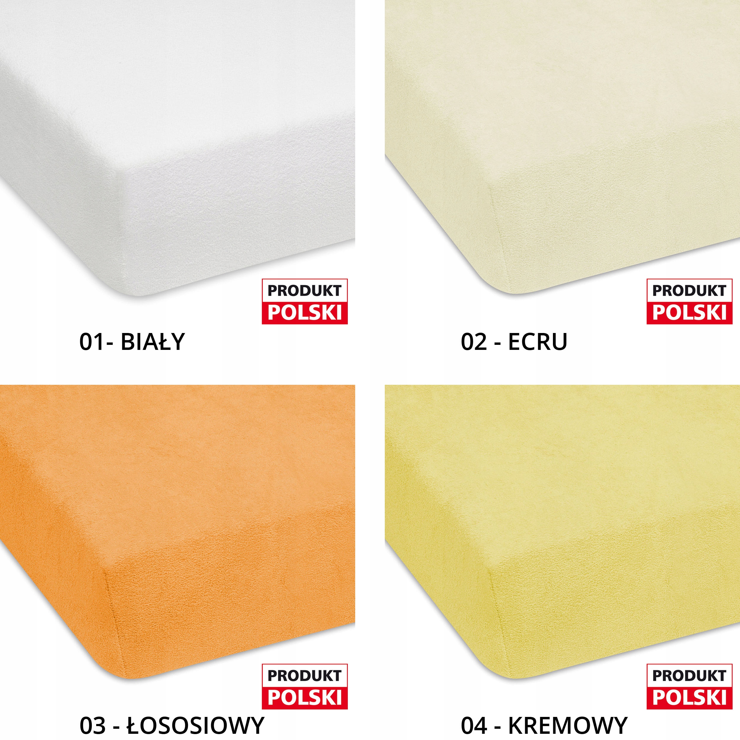 PRZEŚCIERADŁO KREMOWE FROTTA JEDNOKOLOROWE 140x200 Marka Designpremium