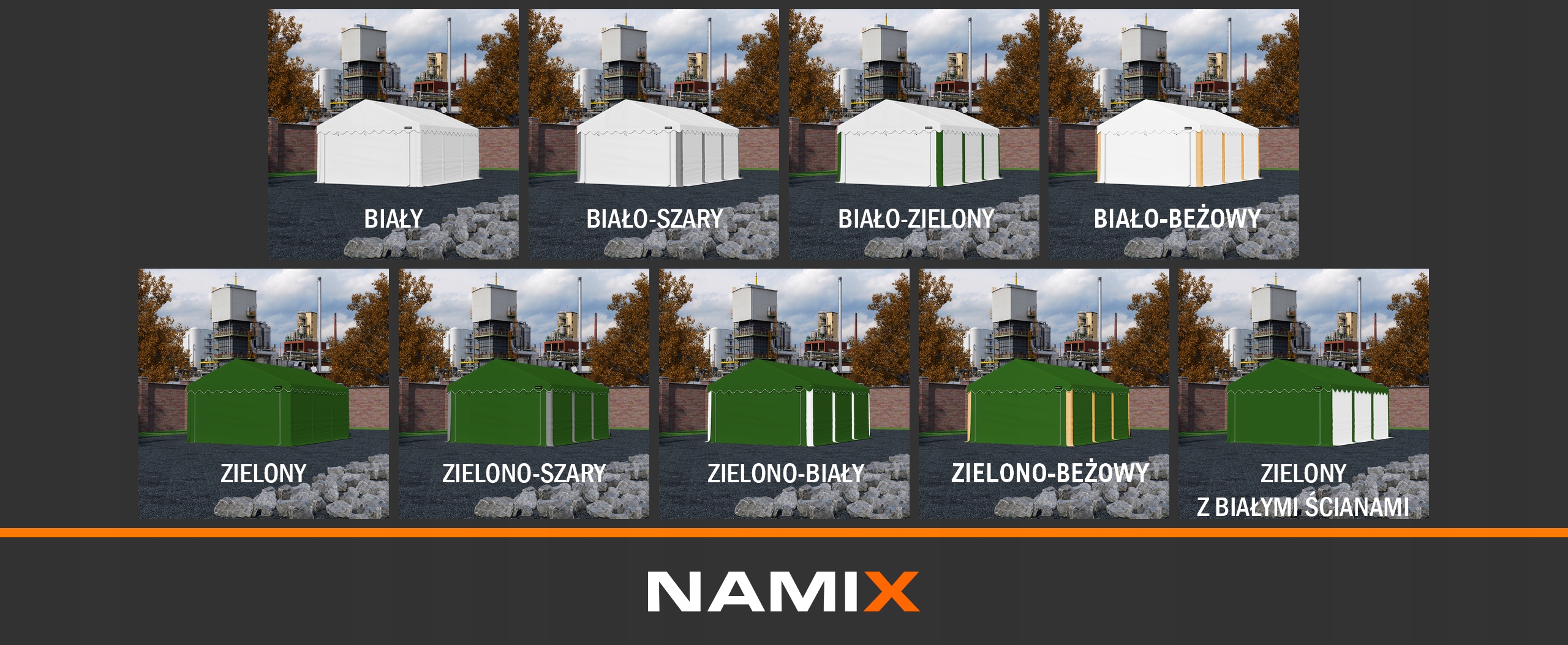 Namiot BASIC 4x8 magazynowy RÓŻNE KOLORY Szerokość 4 m
