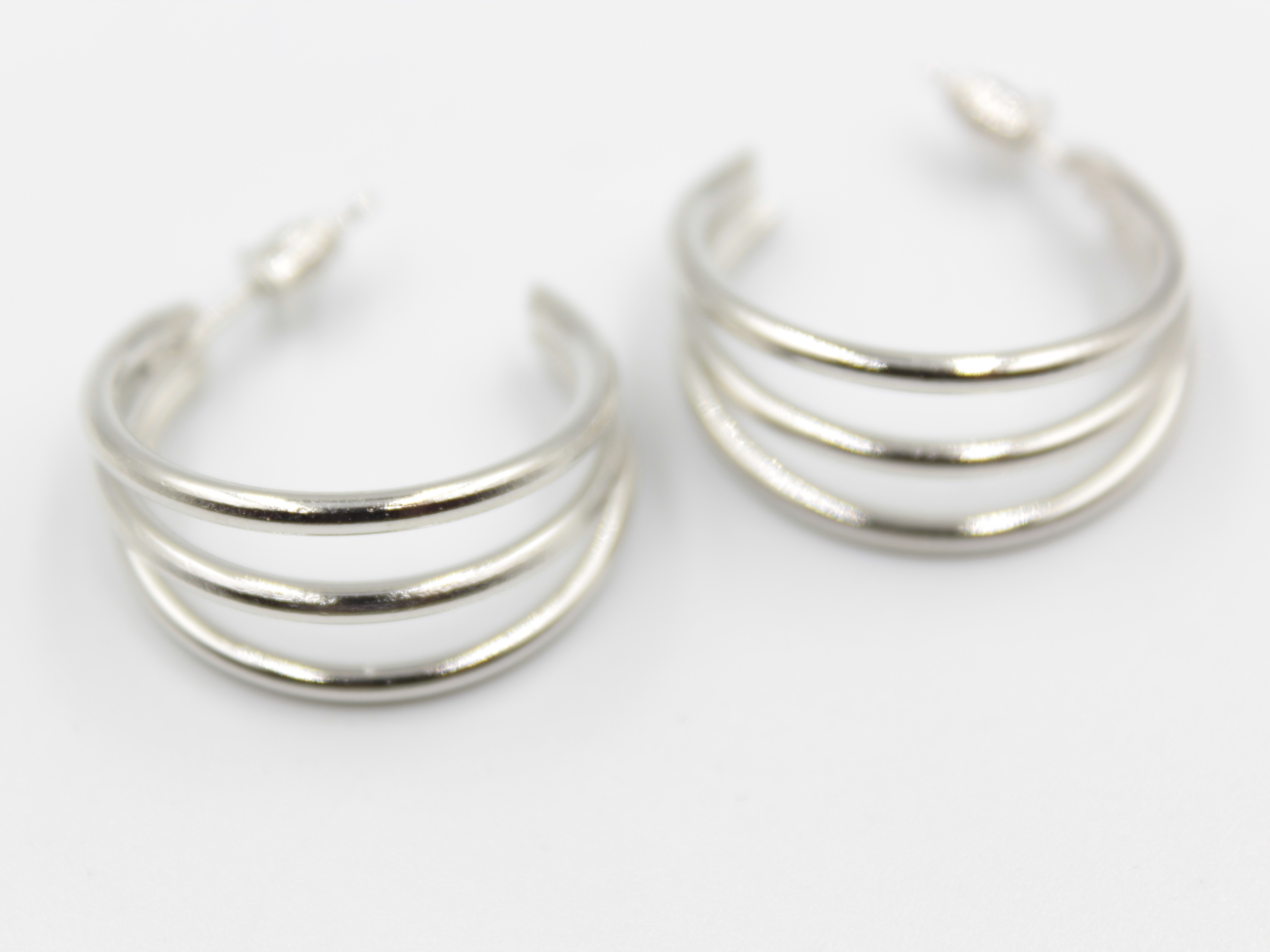 

srebrne Kolczyki koła wiszące okrągłe stal