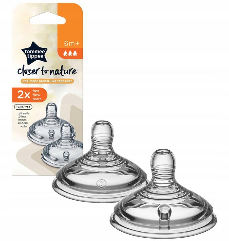 

Tommee Tippee Smoczki Do Butelki Ctn 6M+ 2 szt