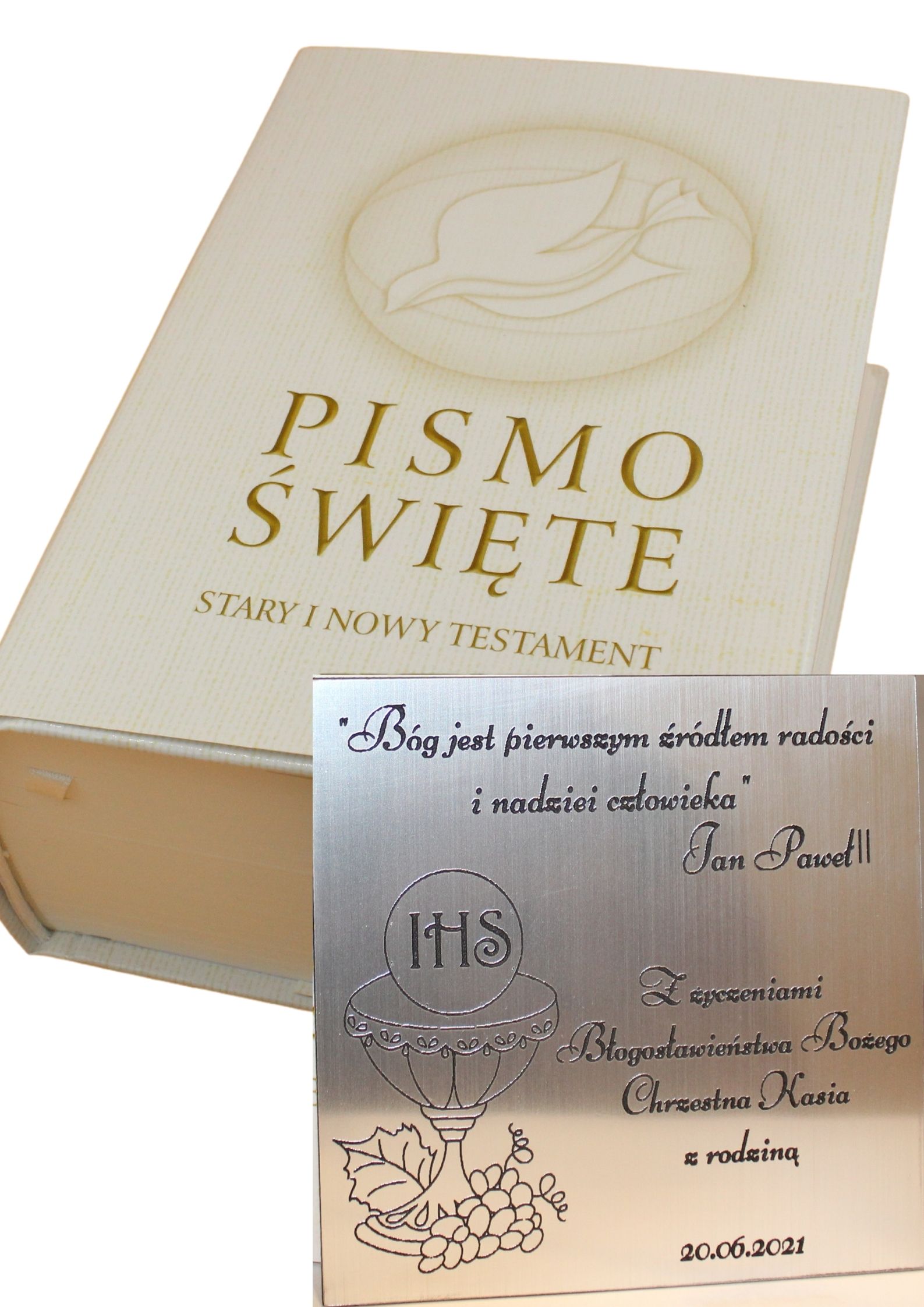 Písmo svaté gravírování dárek přijímání biřmování