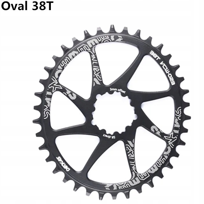 Zębatka Ovalna Do Sram 38T Offset 3MM Na 3 Śruby Direct Mount Deckas