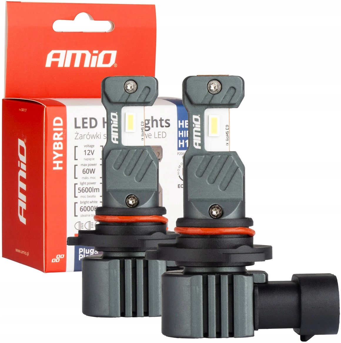 Żarówki Led Hybrid HB3 HIR1 Canbus 1:1 Rozmiar 6000K 5600LM 60W