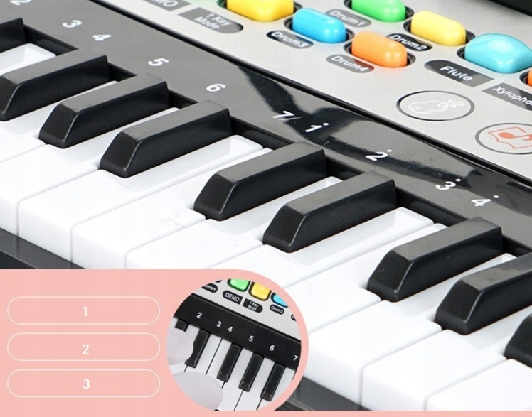 KEYBOARD PIANINO ORGANY DZIECI PIANINKO + MIKROFON Marka bez marki