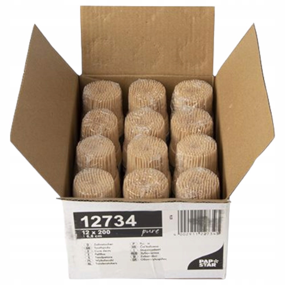 Wykałaczki drewniane 6,8ck a'200 x 12 becz Papstar Długość (cm) 6.8