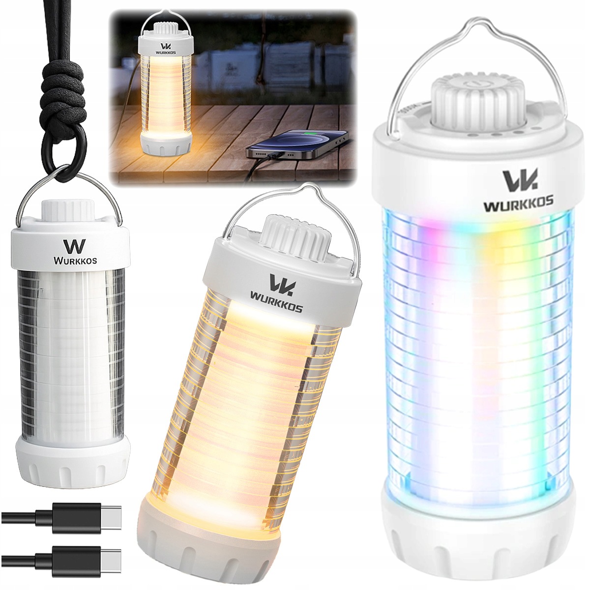 Lampa Led Wurkkos CL01 550 lm Usb-c Rgb 5000 mAh Biała