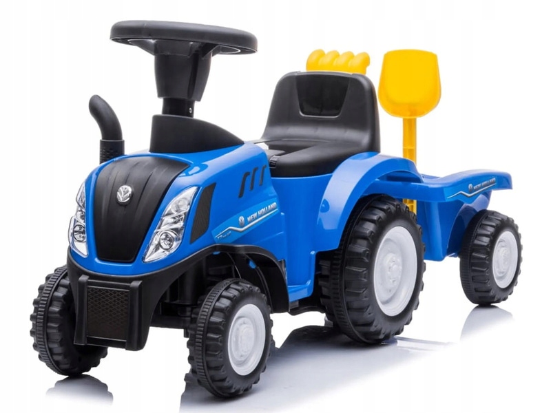 Jeździk Sun Baby Traktor z przyczepą New Holland Niebieski