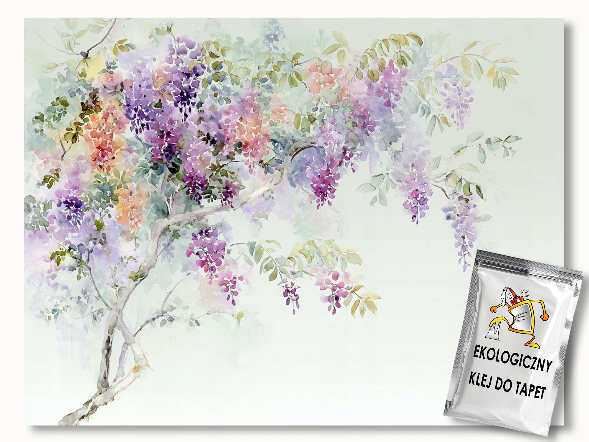 Fototapeta Flizelina Akvarel Stromek Keř Vistárie Květiny 254x184 130g