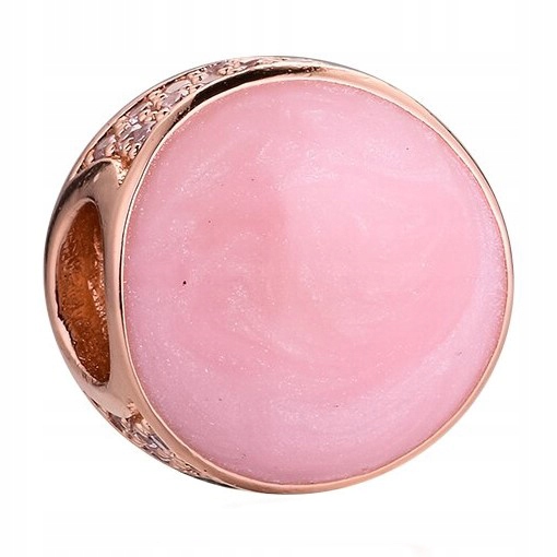 Charms Pozlacený Růžový Perlová Hmota Růžový Korálek Hladký Stříbro 925