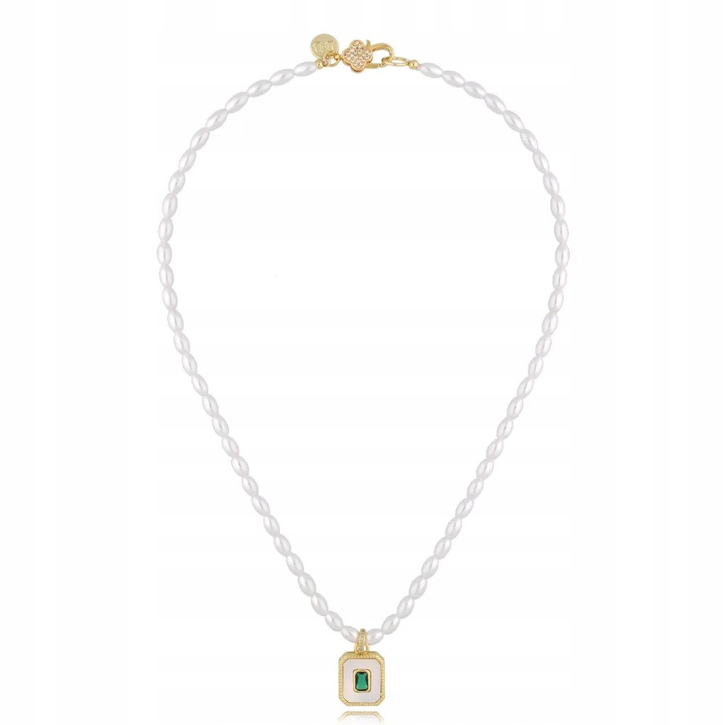 Náhrdelník By Dziubeka bílá syntetická perla 45 cm