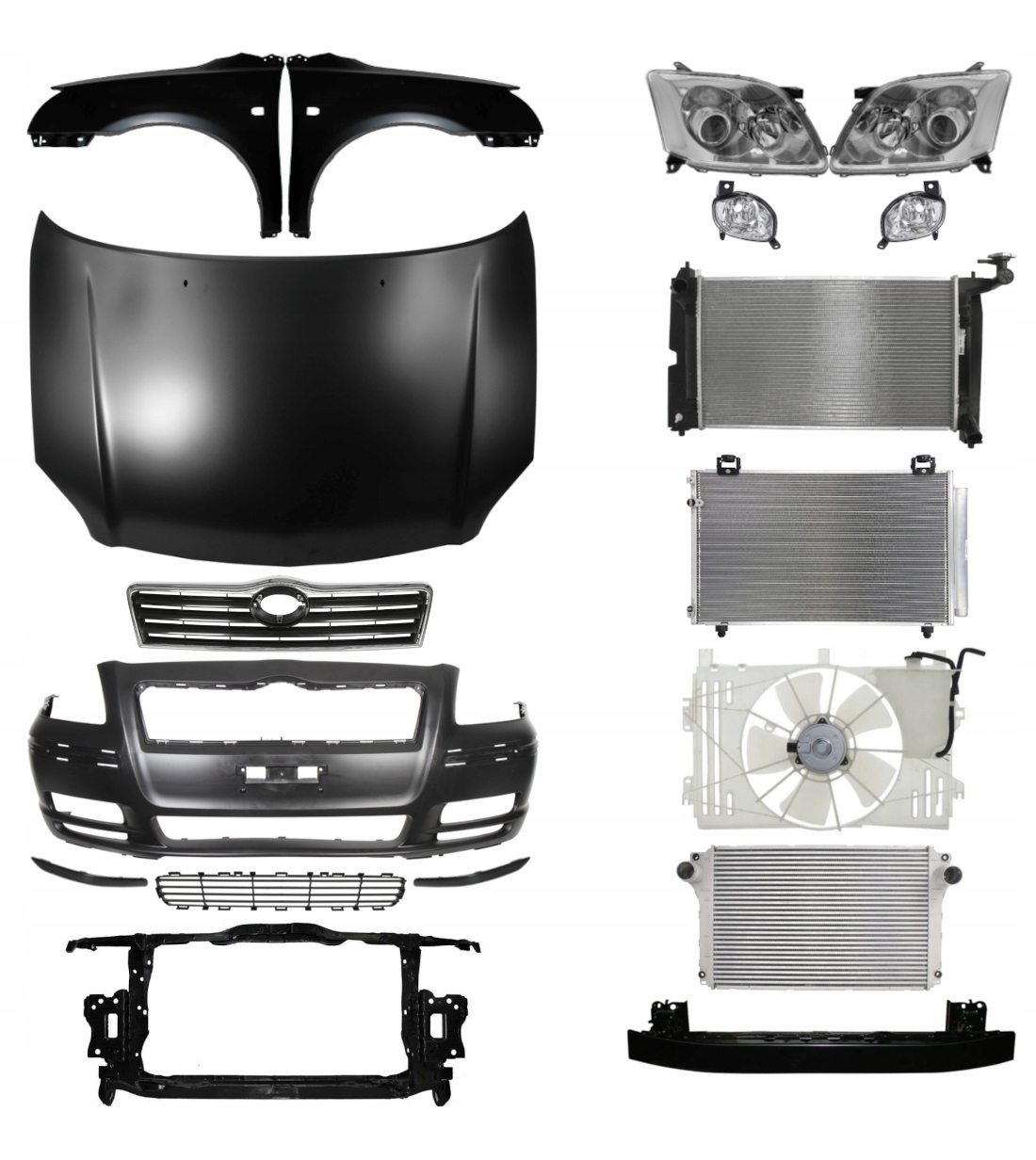 Toyota Avensis 03-06 Maska Zderzak Błotnik Pas