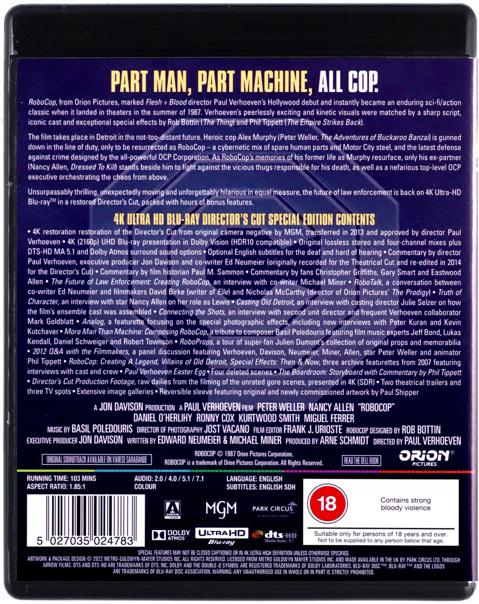 ROBOCOP (BLU-RAY 4K)+(BLU-RAY) Gatunek science fiction