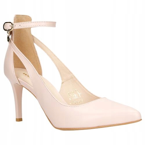 Dámské lodičky Kožené elegantní na podpatku Wojas růžové vel.