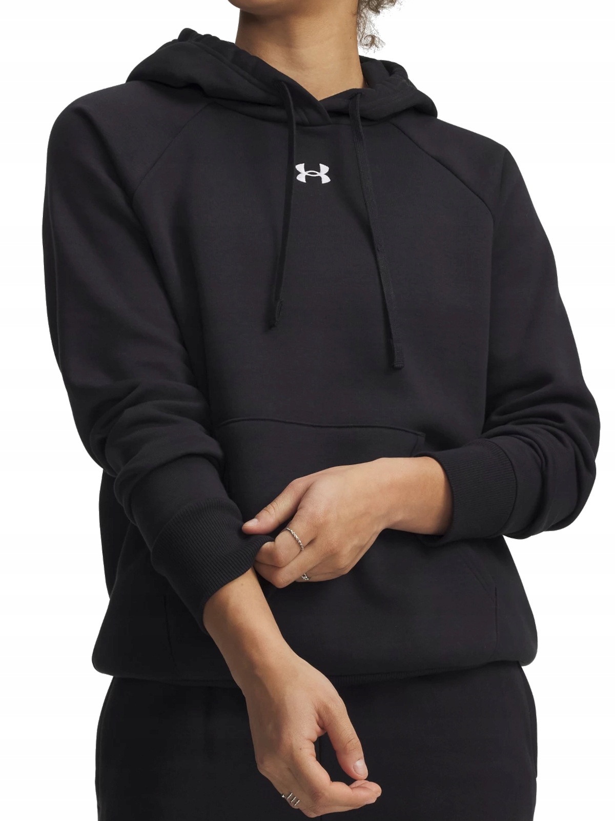 Mikina dámská Under Armour 1379500-001 sportovní černá tepláková s kapucí L