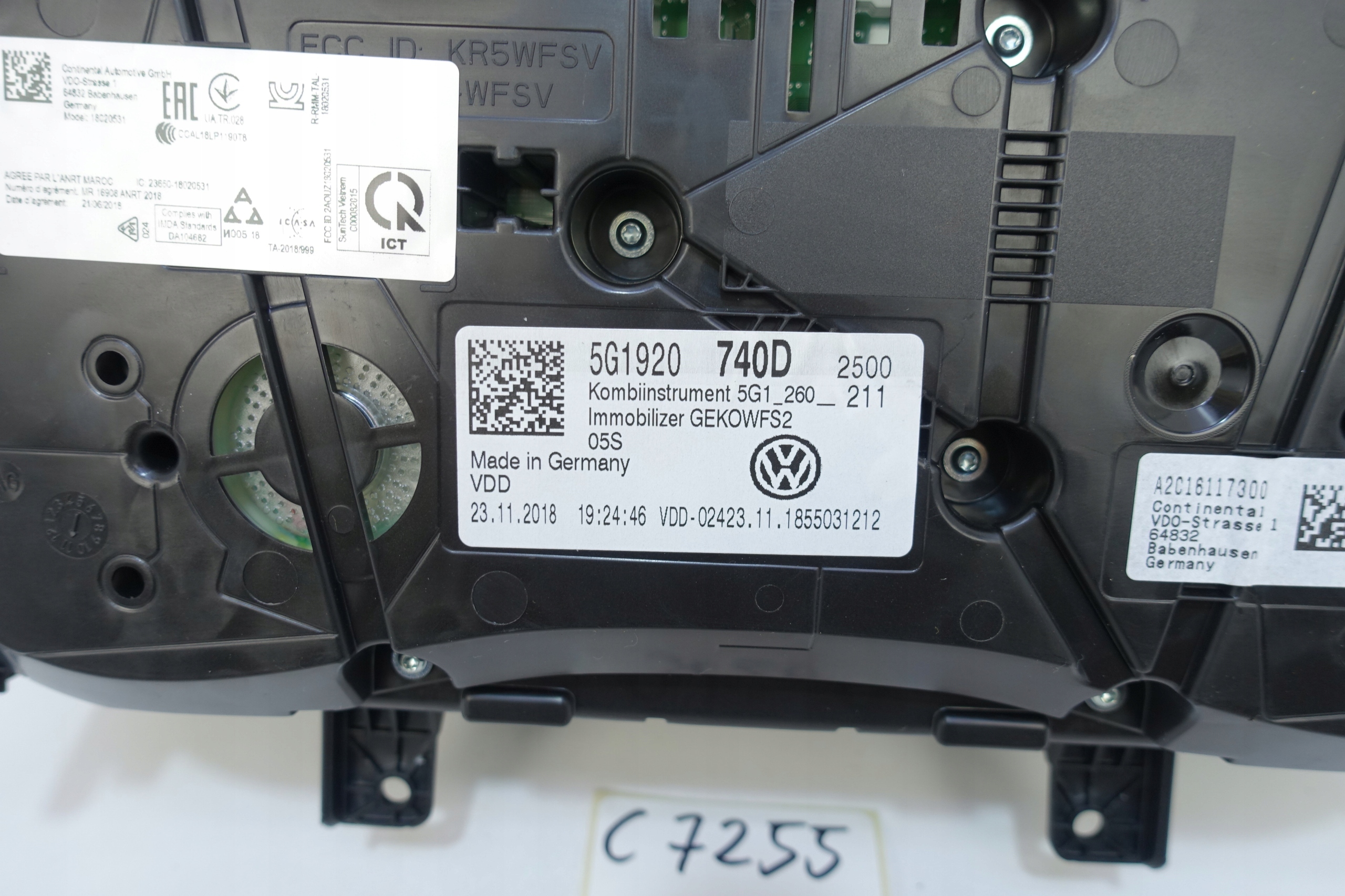 dials dials VW GOLF VII 7 5G 49606KM 5G1920740D