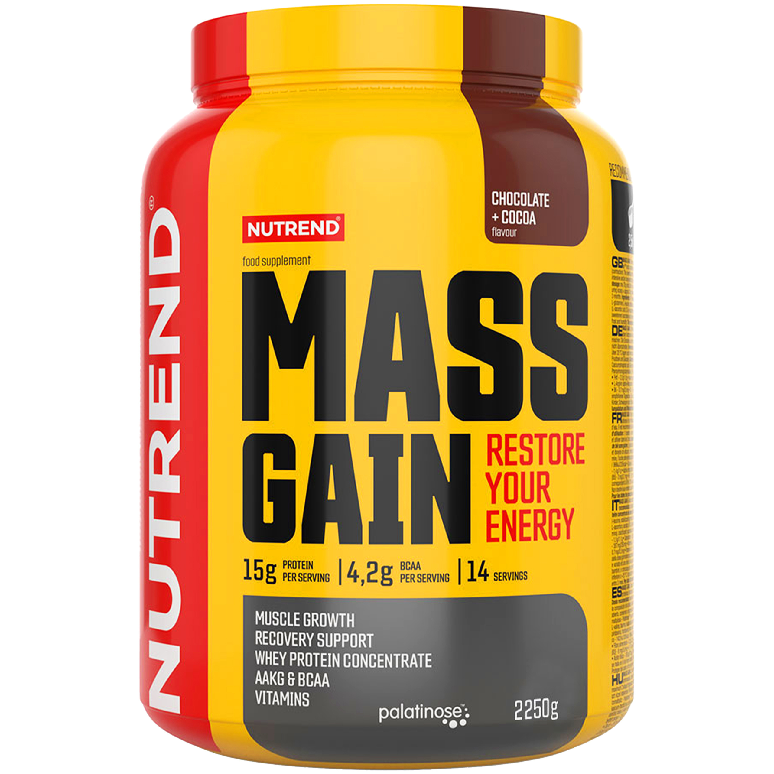 Gainer Nutrend Mass Gain 2100 g Čokoláda Bcaa Taurin Vitamíny Masa