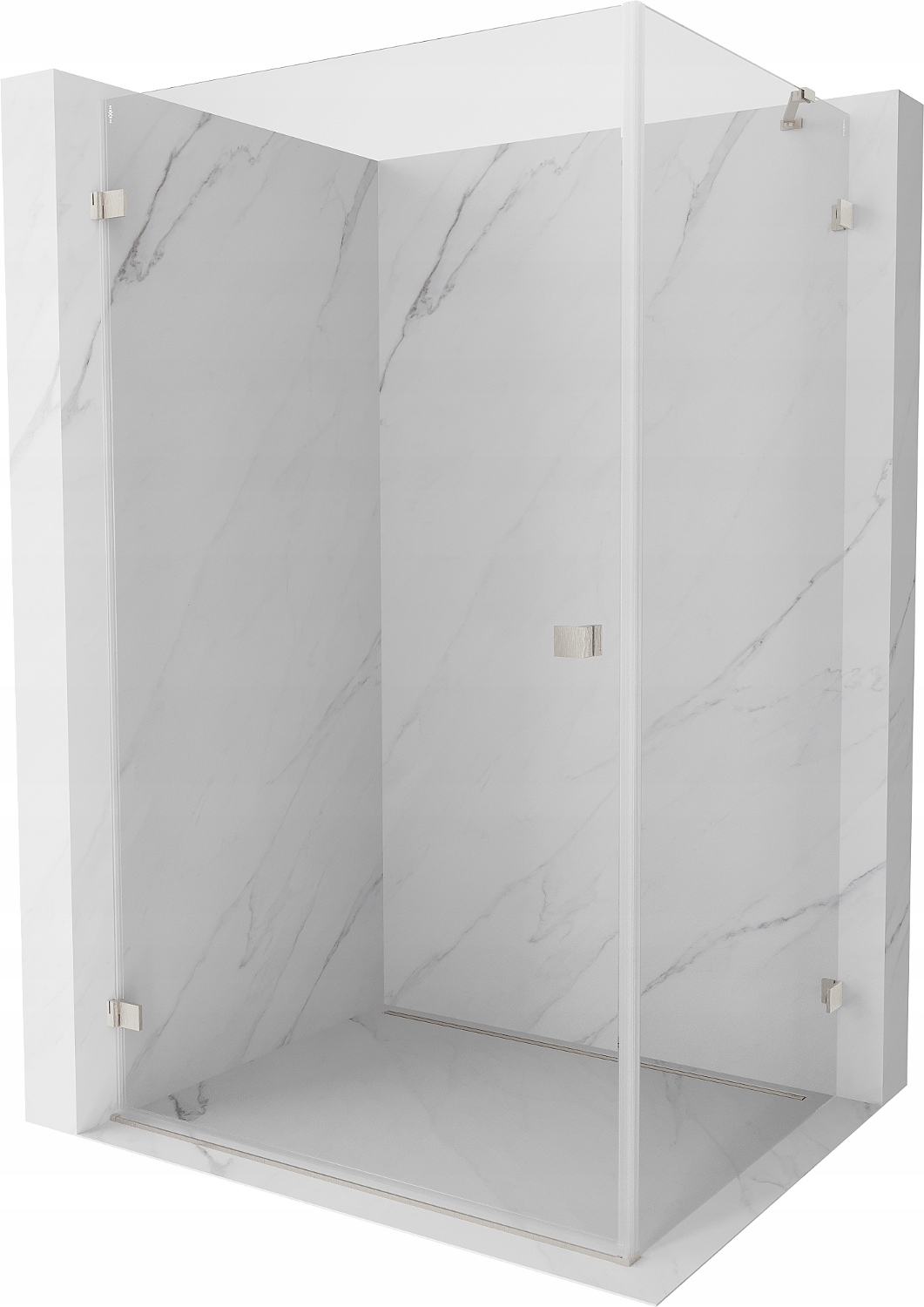 Sprchový kout Mexen Lunar-B levý 95x70 cm kartáčovaný nikl