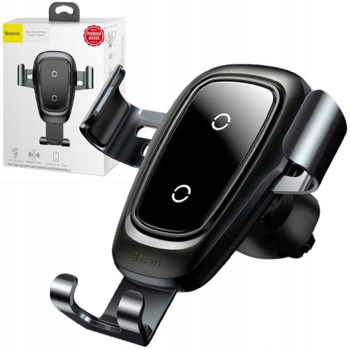 Baseus Metal Gravity Wireless Charger metalowy uchwyt samochodowy na Qi