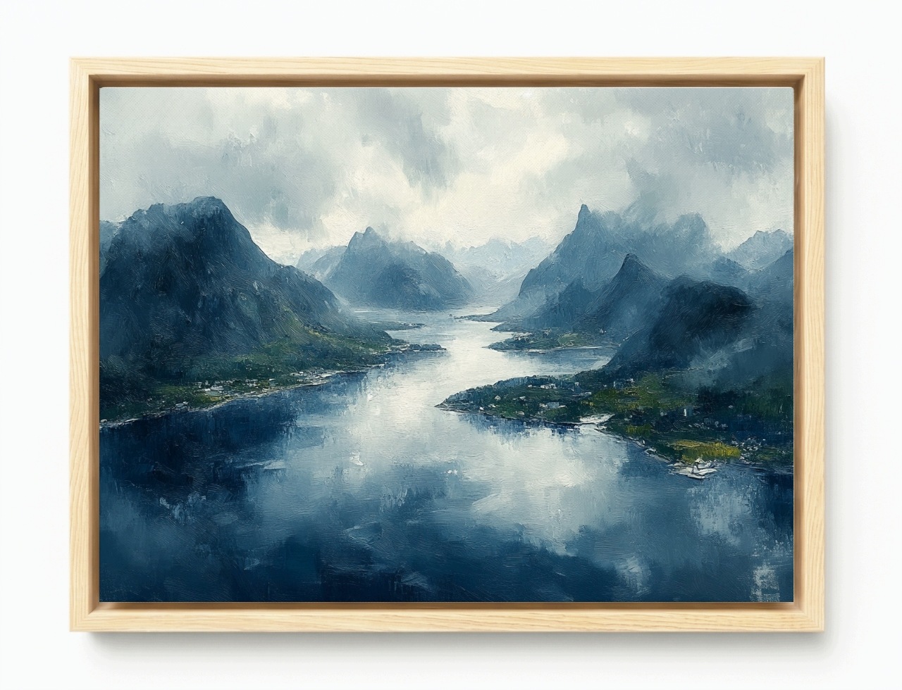 Obraz Rama American Box Krajina Norsko Hory Skály Fiord Zátoka 80x60
