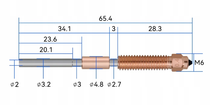 Dysza 0,8 mm stal hartowana CREALITY K1C / K1 Max / ENDER 3 V3 1,75mm Kod producenta 08CY2477