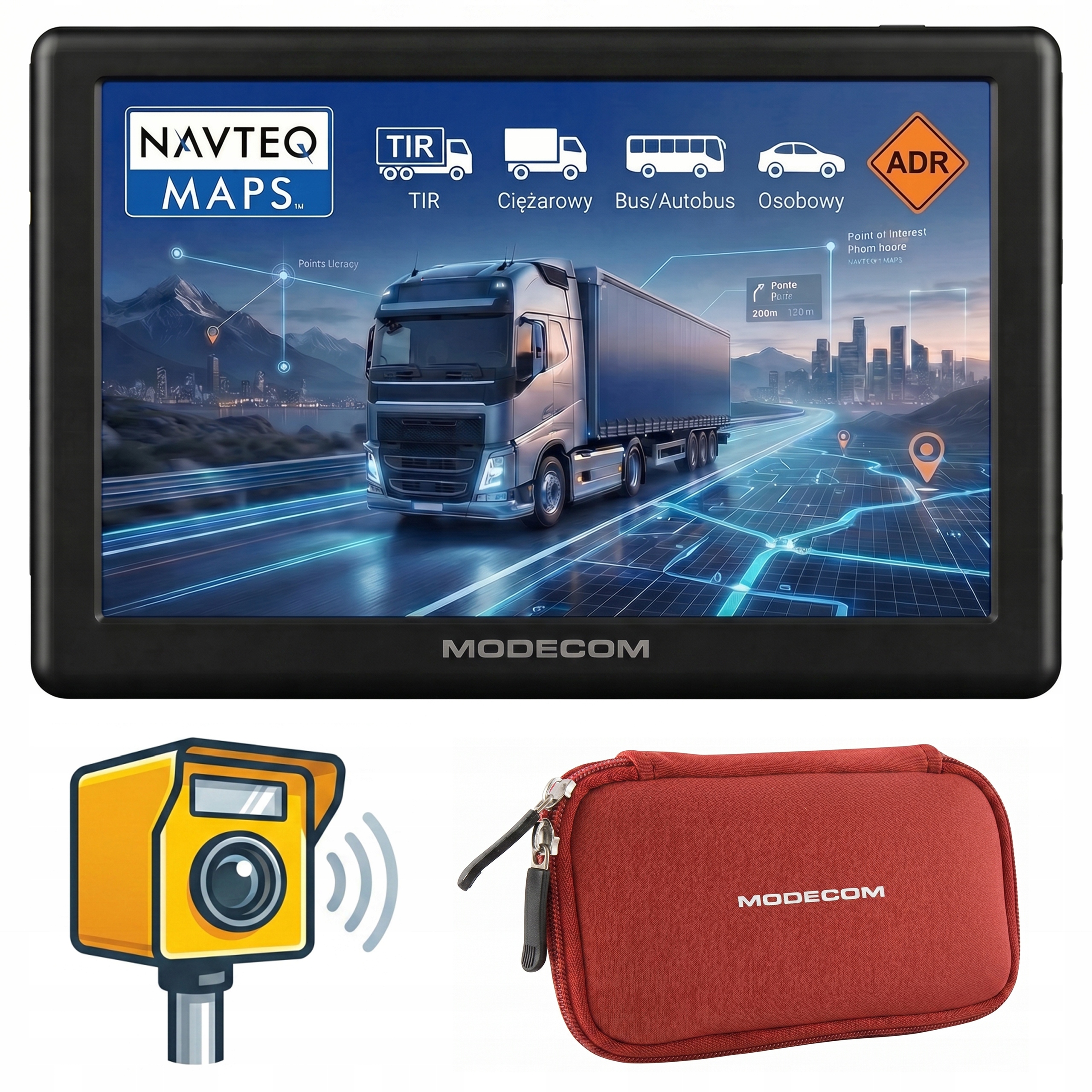 Navigační vůz Modecom CX 5.0 Truck Kamion Bus Pouzdro Fotoradary 2026