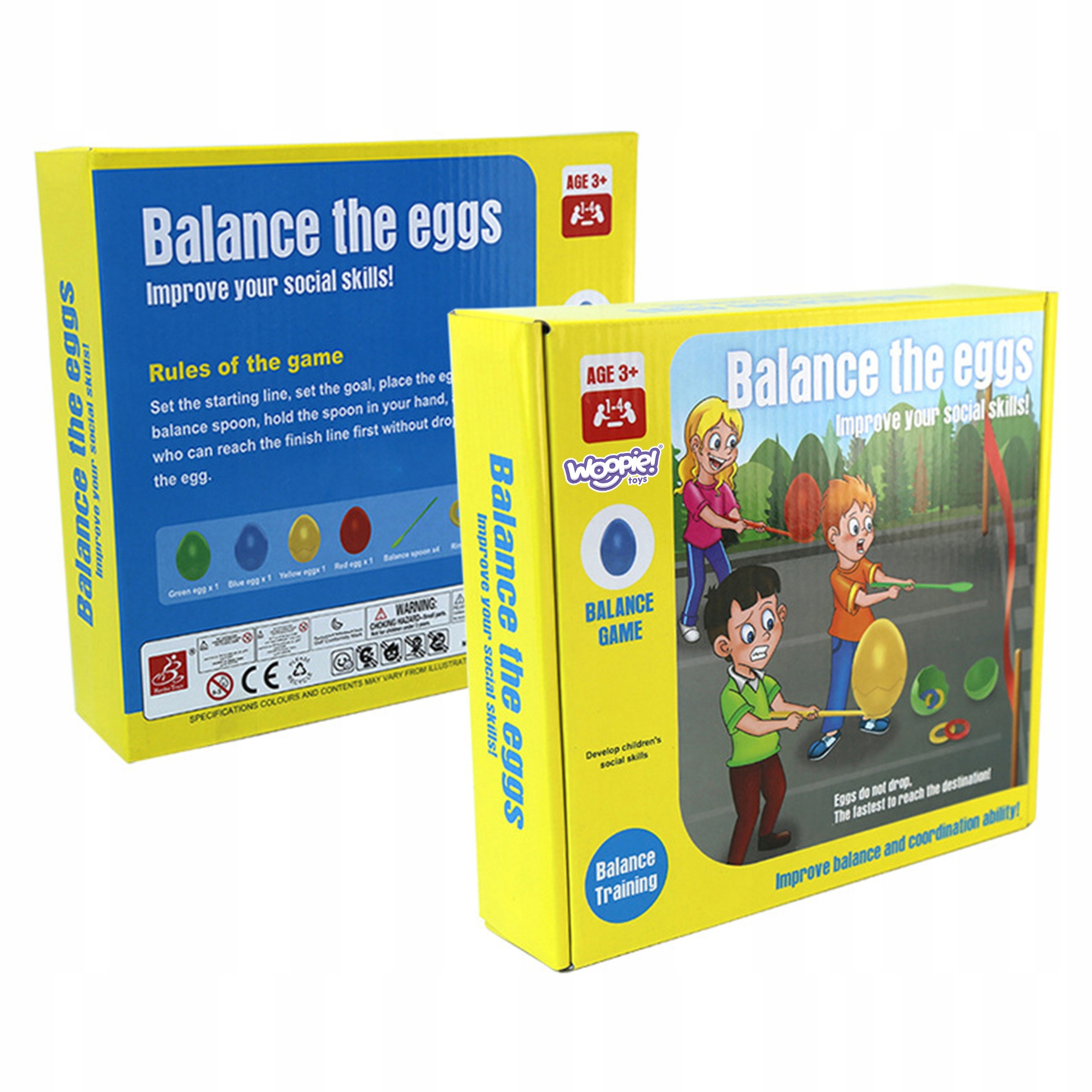 GRA ZRĘCZNOŚCIOWA BALANSUJĄCE JAJKO ŁYŻCE SPORTOWA RODZINNA WYŚCIG WOOPIE Materiał plastik