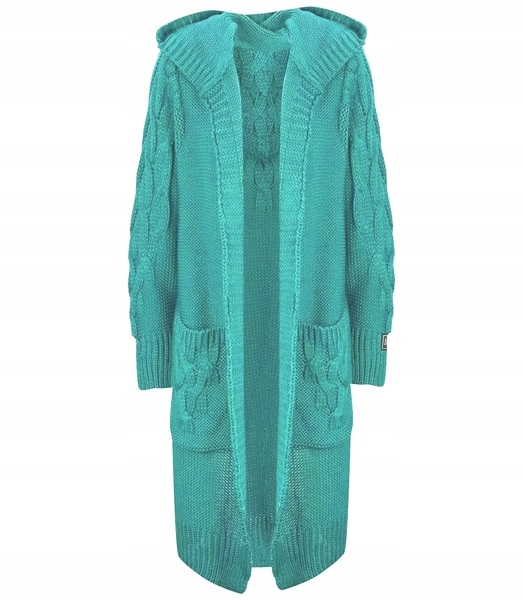 Kardigan Dlouhý tlustý copánkový svetr Vlna unisize