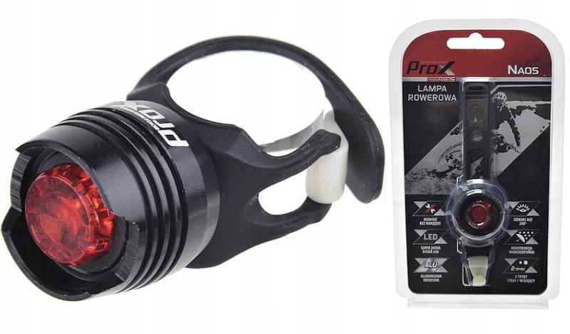 LAMPA TYŁ PROX NAOS 1-LED CZARNA BATERIE