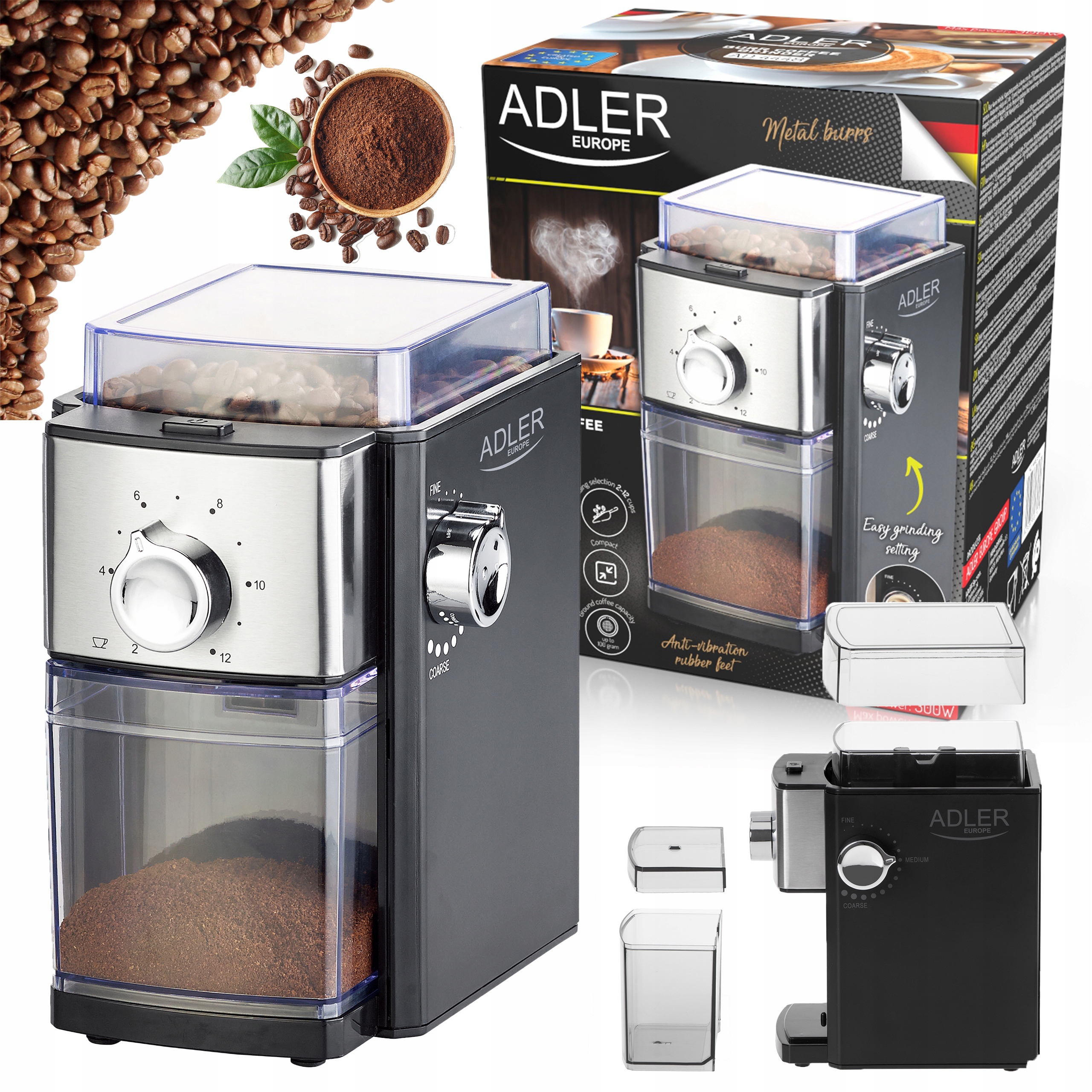 Automatický Žárový Mlýnek Na Kávu 300W Kovový Žárovkový regulátor mletí