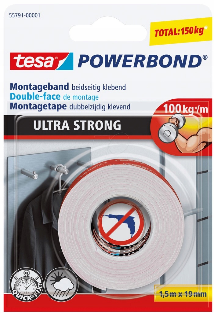 

Taśma montażowa 19mm/ 1.5m Tesa 55791 Powerbond