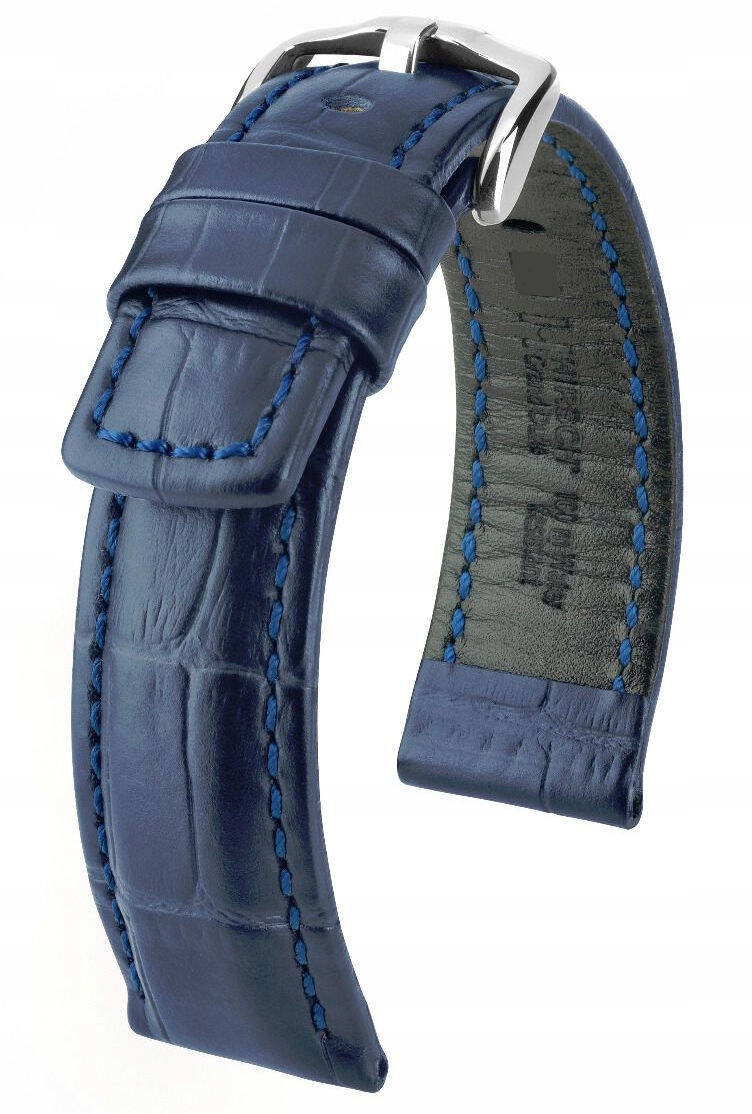 Kožený Modrý Pásek Na Hodinky Hirsch Grand Duke 20 mm 02528080-2-20