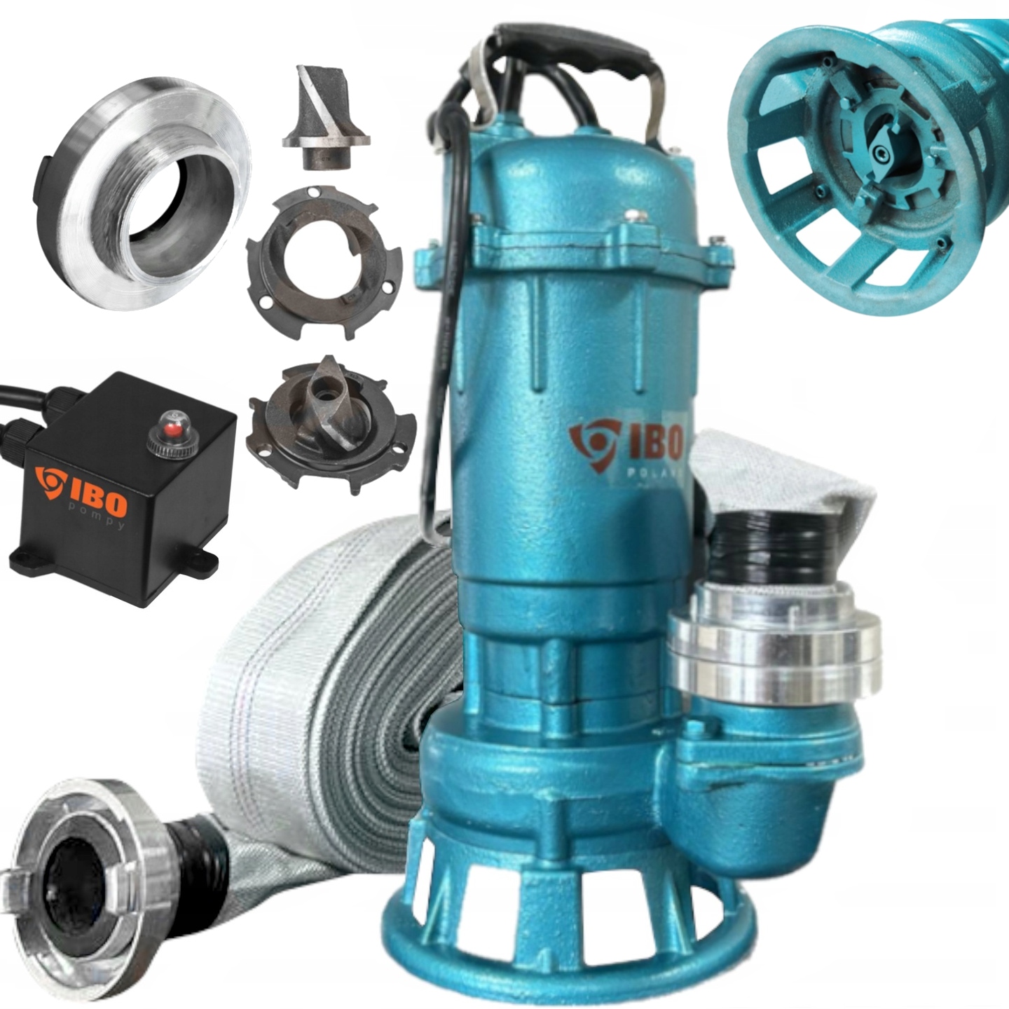 Furiat Ibo 1500 Pompa Do Szamba Czystej Brudnej Wody Rozdrabniacz +wąż 20 M