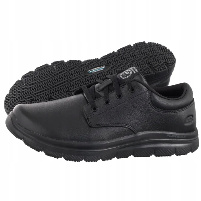 Pánské kožené boty Skechers Work Flex Advantage Black 77513EC Černé