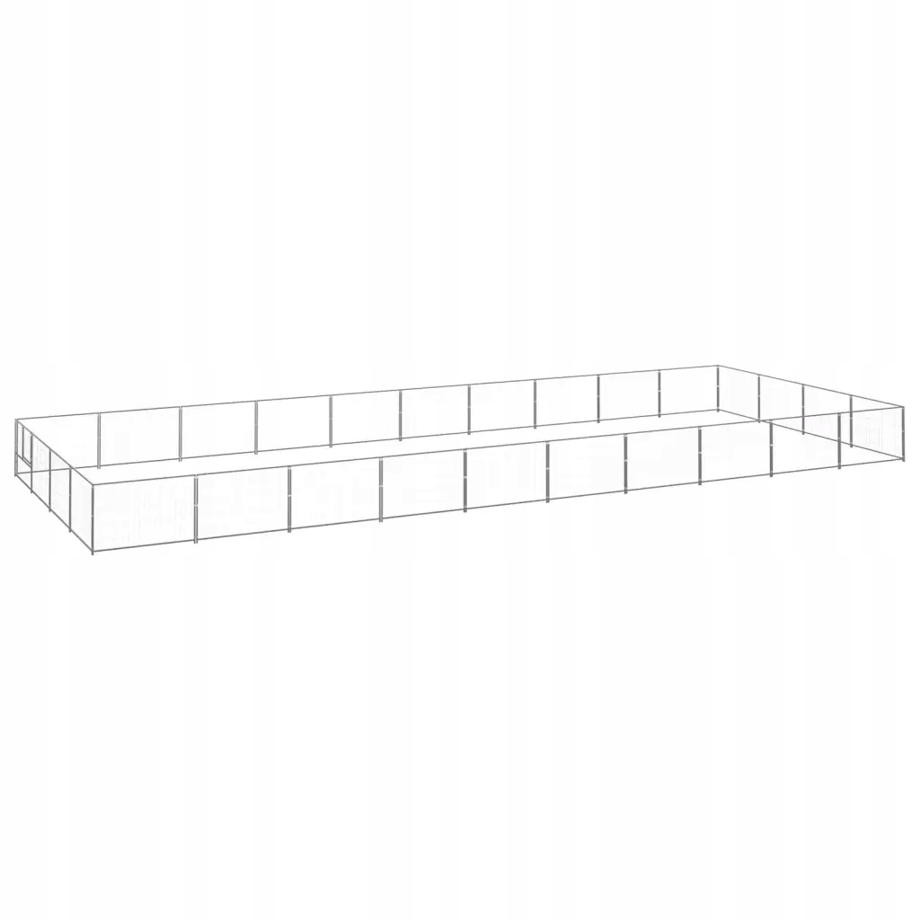 Levně Psí kotec stříbrný 40 m² ocel Stříbrná 3082156