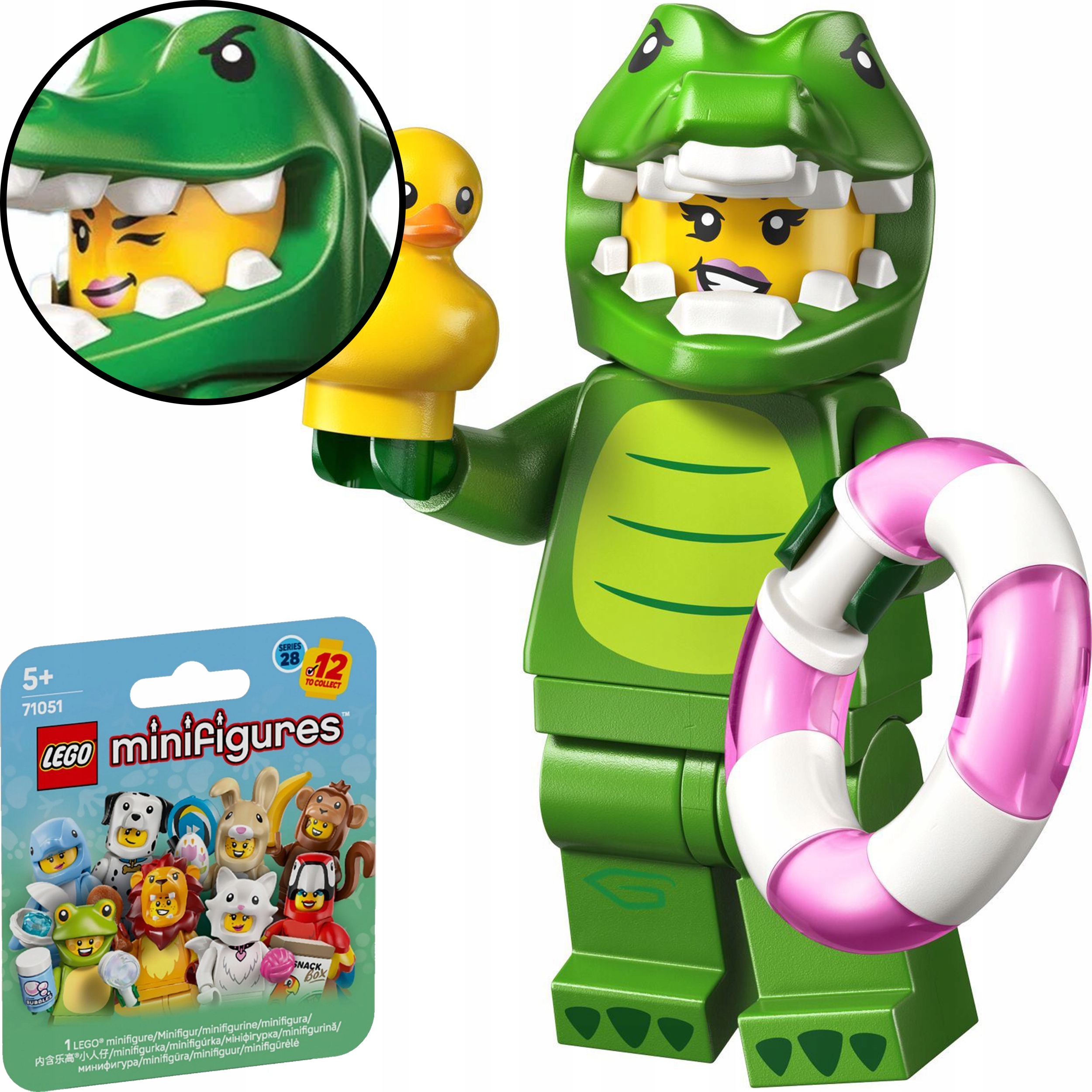 Lego Minifigures 71051 Seria 28 Zwierzęta Kostium Krokodyla