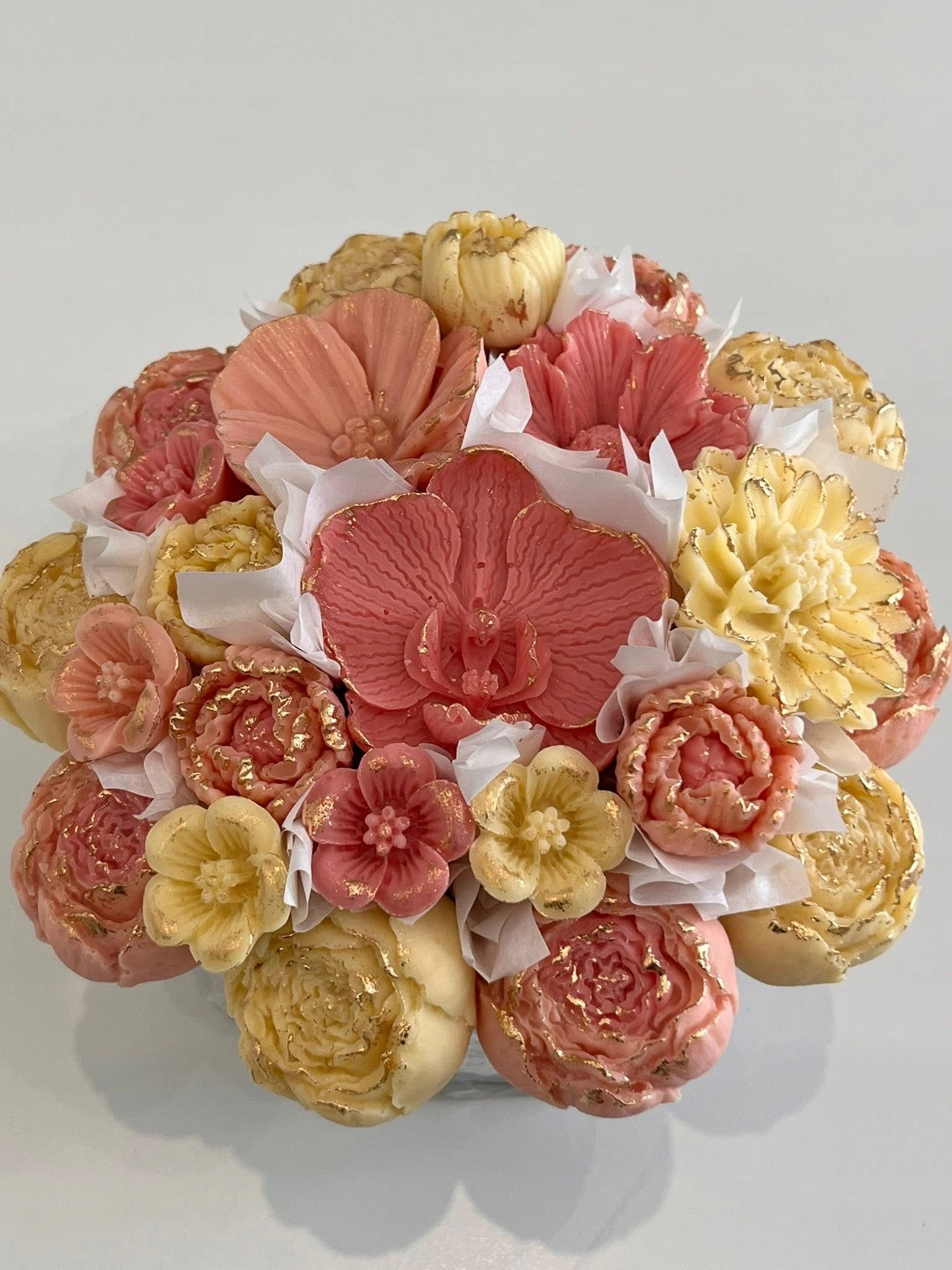 Levně Květinový box s čokoládovými květinami Čokoládová kytice Valentýnský dárek