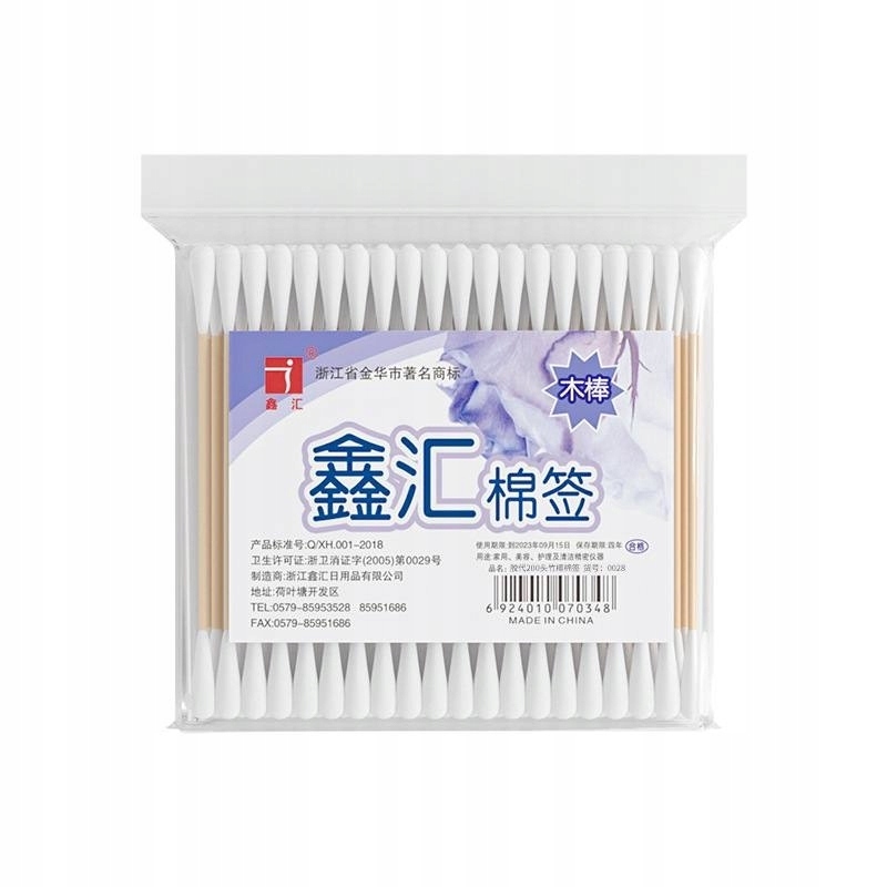 Patyczki bambusowe Sinwuas w opakowaniu (100szt./opak.), podwójny biały