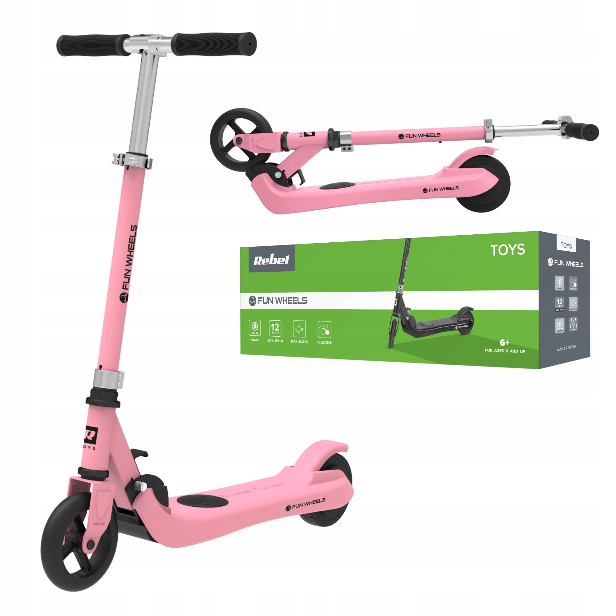 Hulajnoga elektryczna dla dzieci Fun Wheels Pink