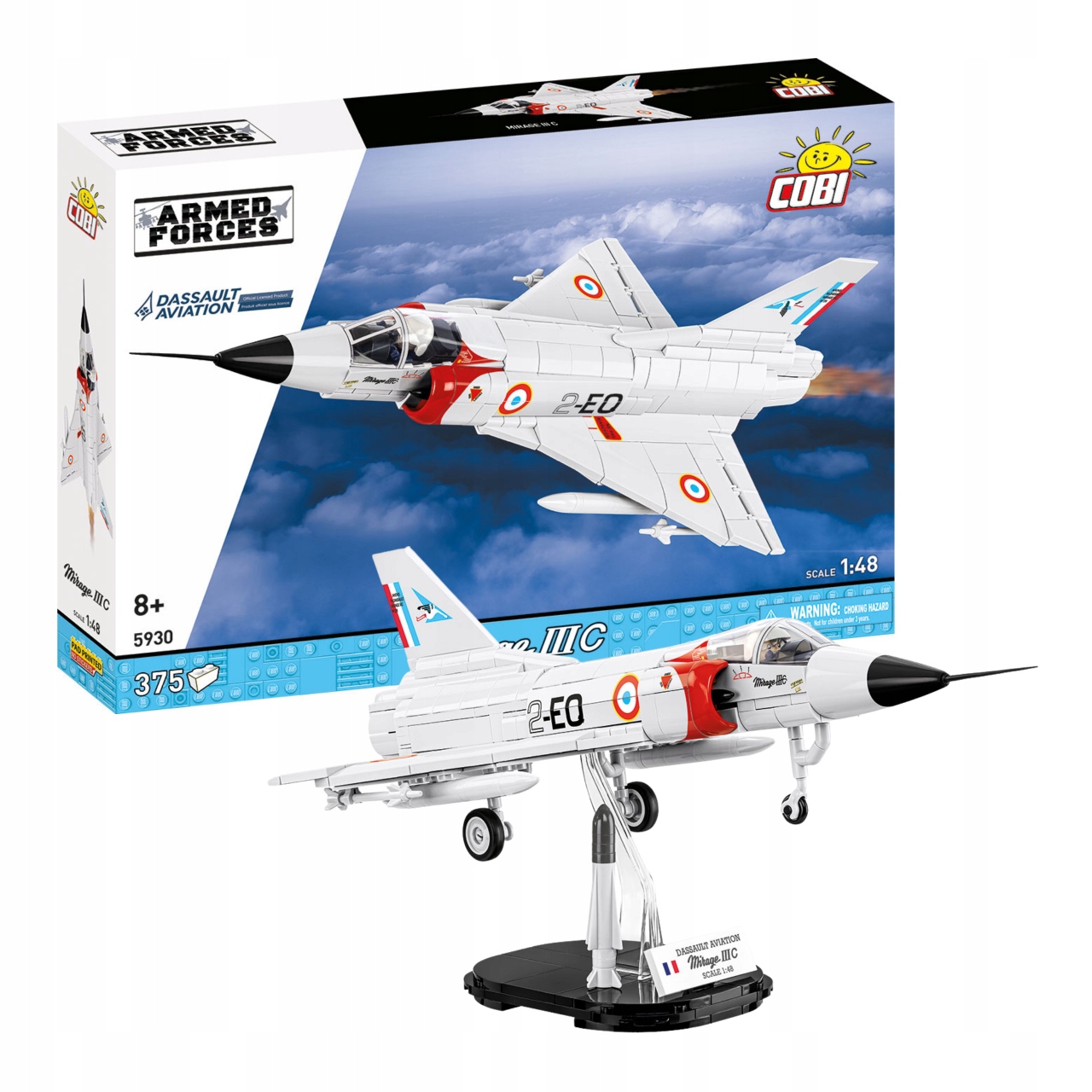 Klocki Konstrukcyjne Cobi 5930 Myśliwiec Francuski Mirage III C 375 El.