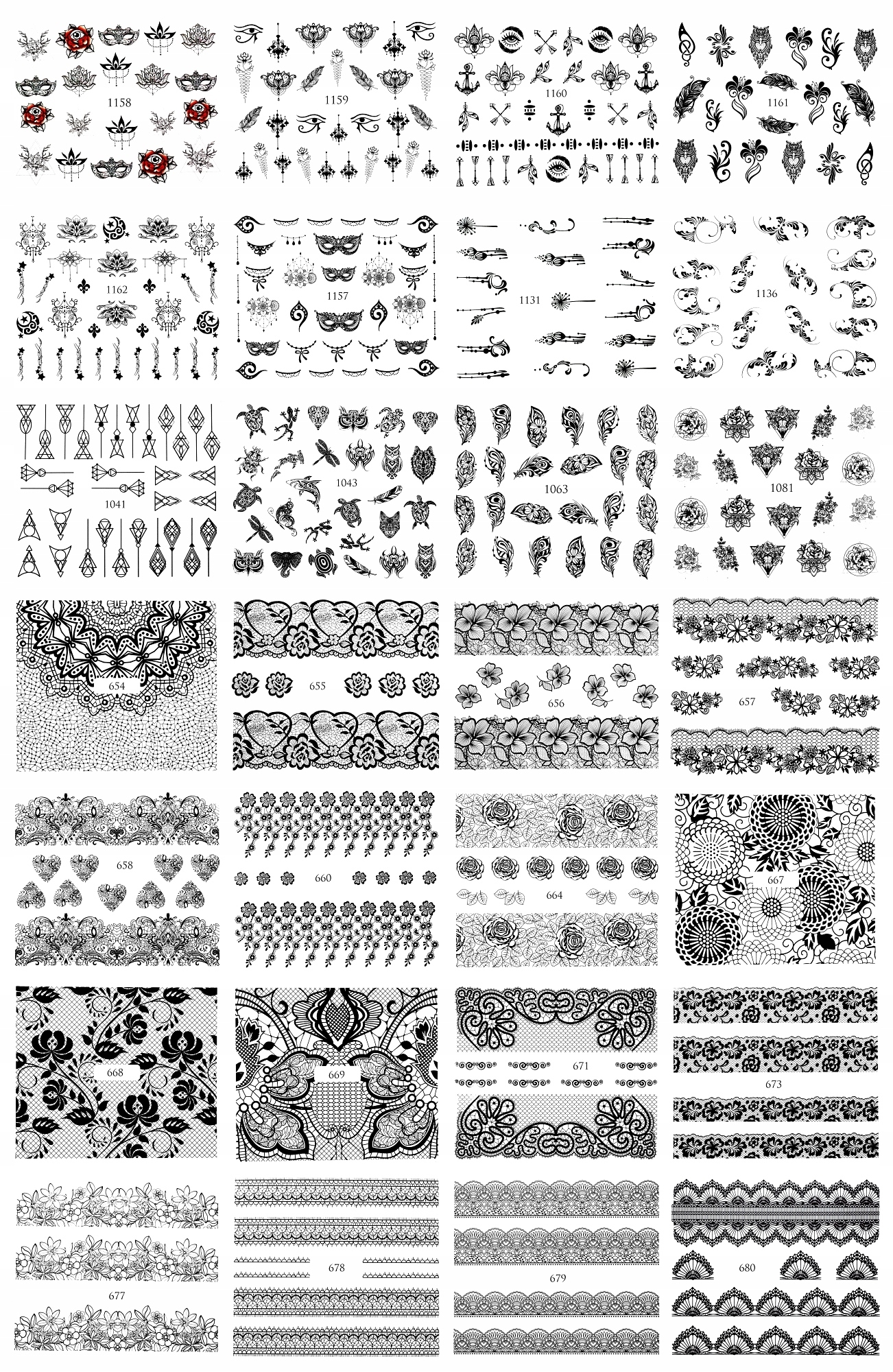 NAKLEJKI WODNE NA PAZNOKCIE - Różne wzory, WIOSENNE, Kwiaty, Kwiatuszki Marka Raisin
