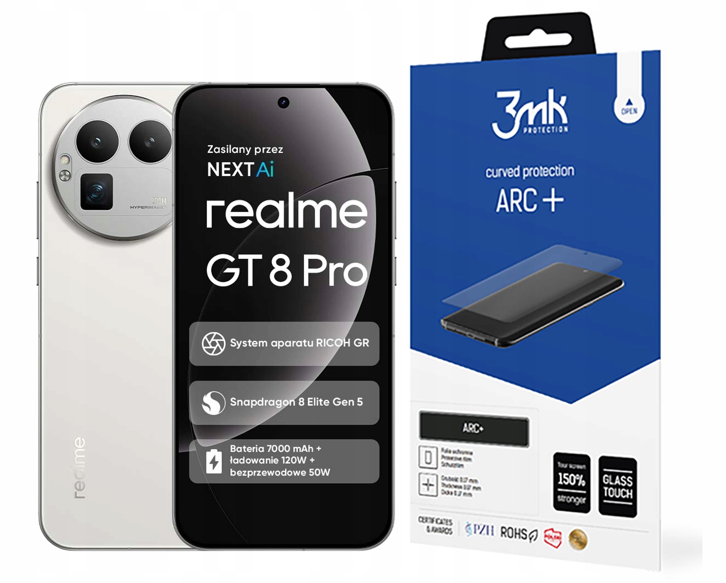 3MK Fólie Arc+ pro Realme GT8 Pro Fólie Fullscreen