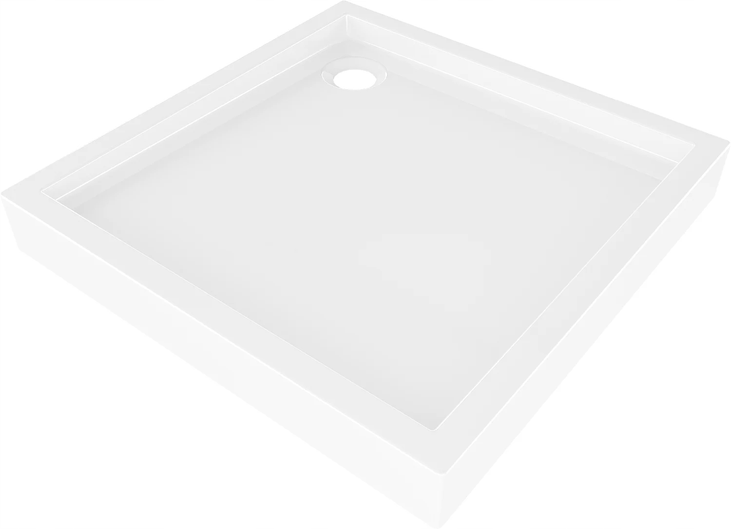 Brodzik prysznicowy 100x100 kwadratowy Mexen Flow+ wysoki akrylowy biały