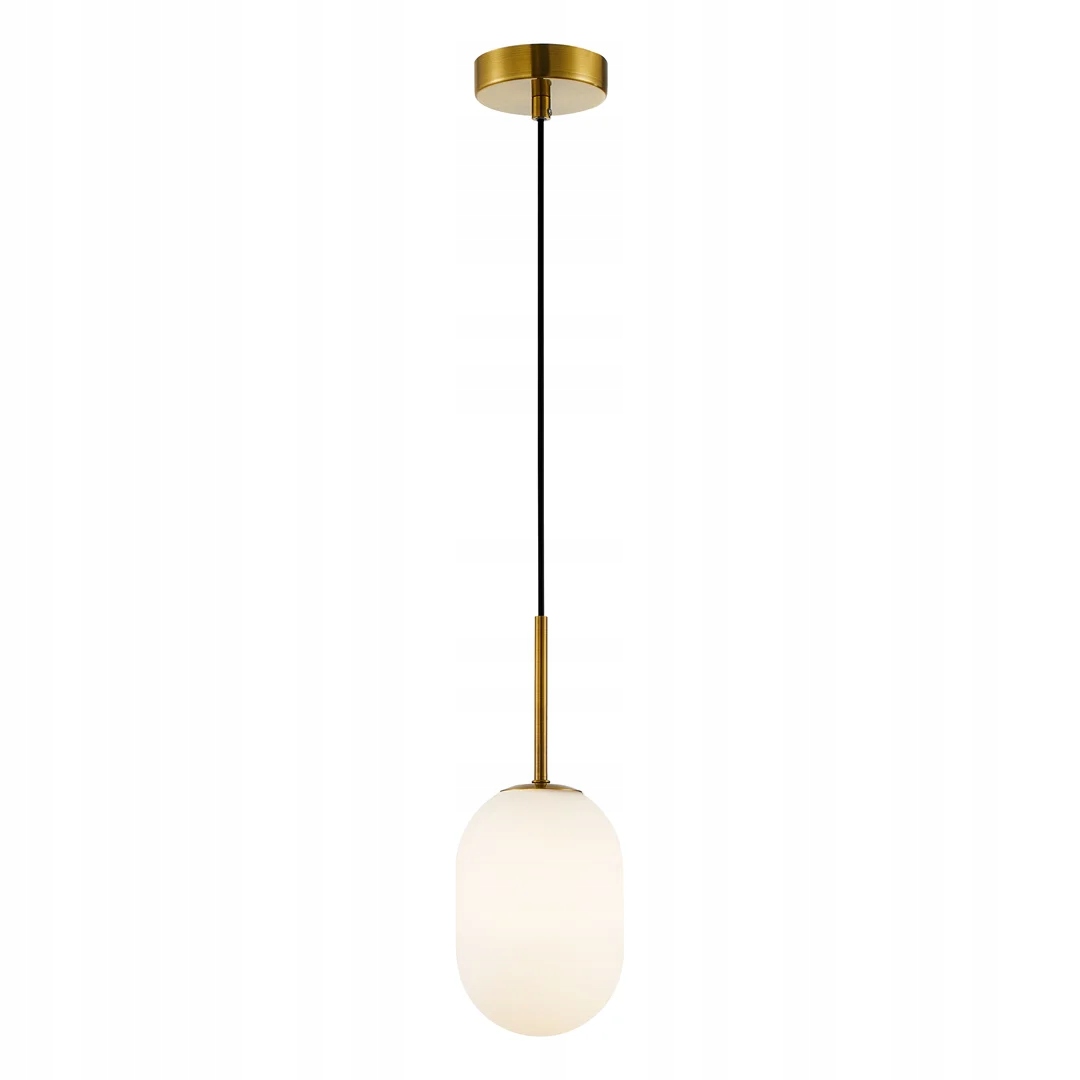 Závěsná lampa zlatá malá skleněná bílá lampa nad stůl glamour 12 cm Milagro