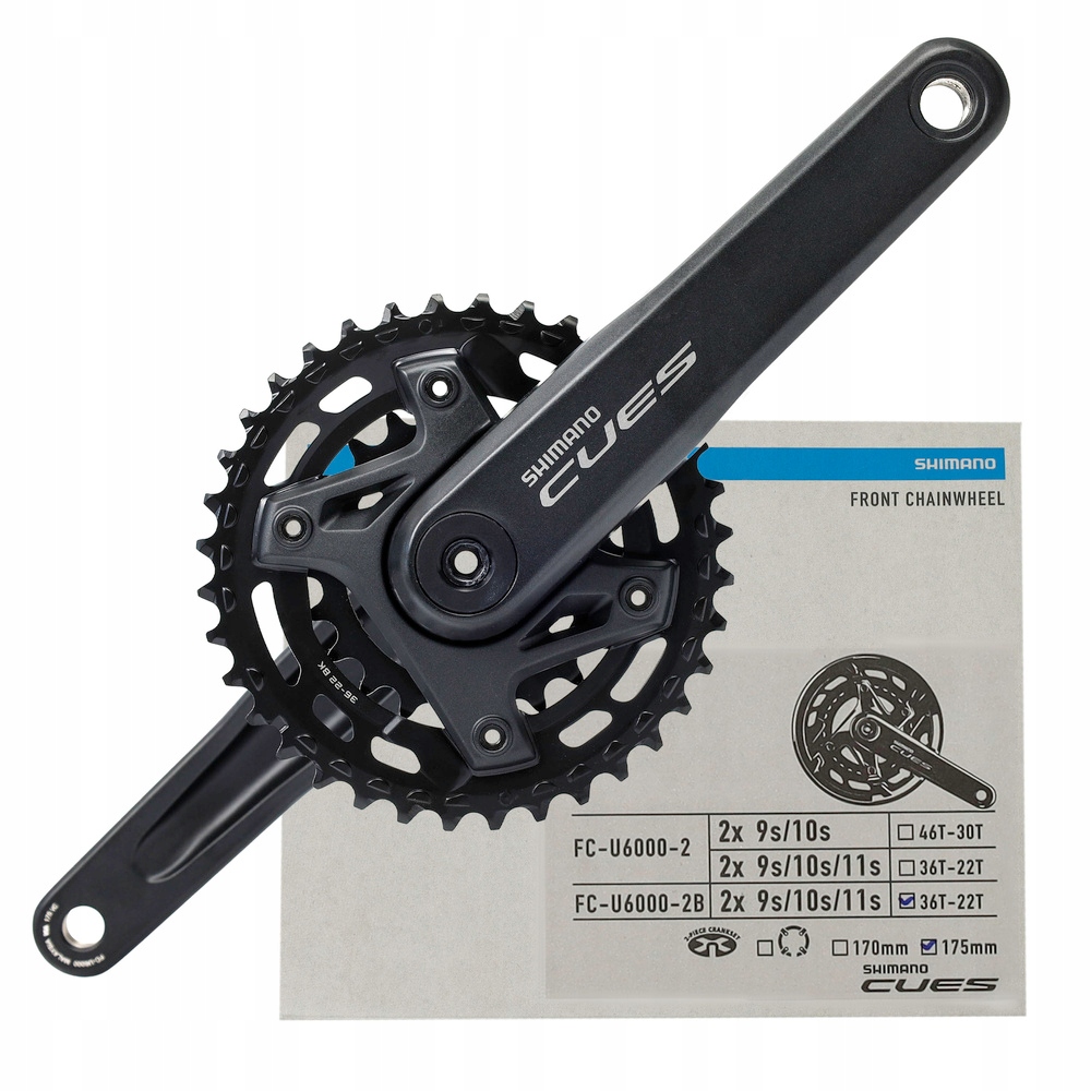 Klikový mechanismus kliky jízdního kola Shimano Cues FC-U6000-2B 2 x 9 10 11rz 175