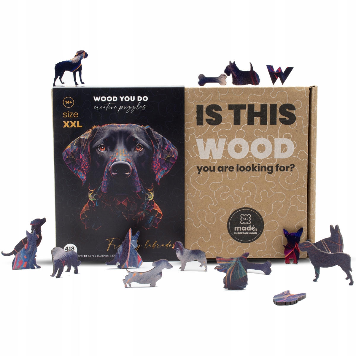 Puzzle drewniane PIES Labrador 418 elementów XXL Bohater Inny